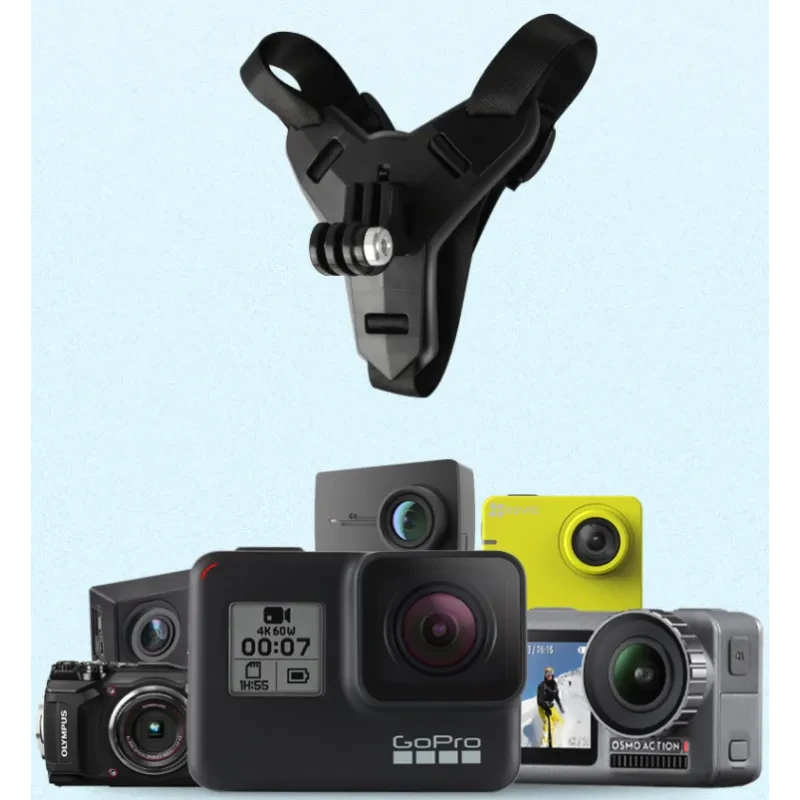Motorbike Helmet Jaw Strap Mount for GoPro & Action Cameras