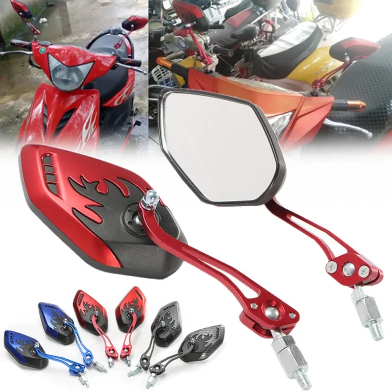 FlameEdge Alloy Motorcycle Mirrors – Universal Handlebar Fit