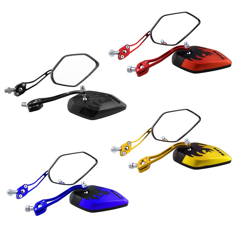 FlameEdge Alloy Motorcycle Mirrors – Universal Handlebar Fit