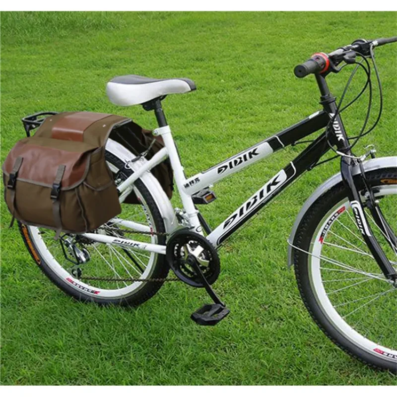 Dual Rear Seat Storage Bag – Canvas Bicycle & Motorcycle Luggage Pack
