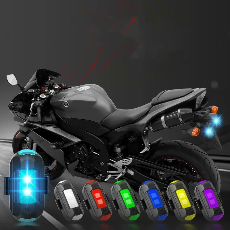 MOTOGRIP USB Mini Motorcycle Strobe Light – 7-Color LED Warning Lamp