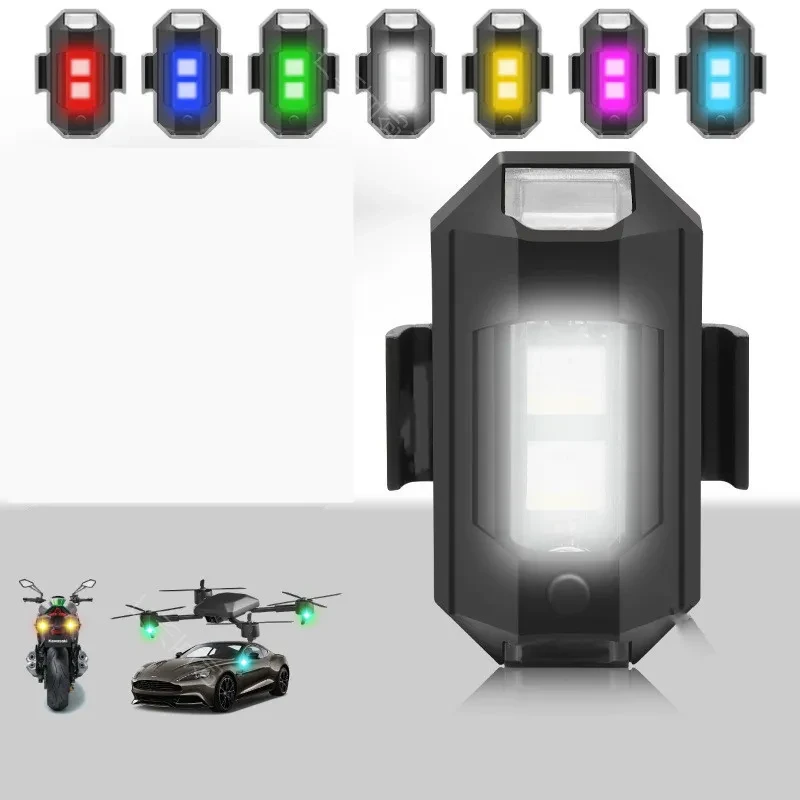 MOTOGRIP USB Mini Motorcycle Strobe Light – 7-Color LED Warning Lamp