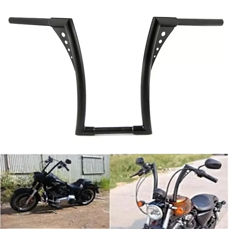 Cruiser Rise Motorcycle Handlebars – Black Metal High Bar Upgrade