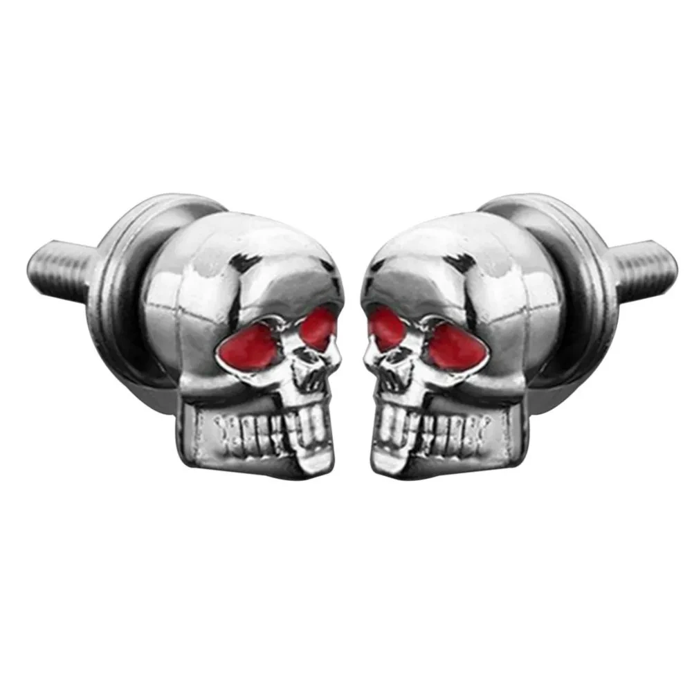 SkullBolt Motorcycle Accessory Set β Metal License Plate Frame Screws