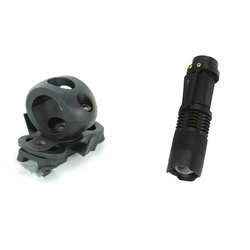 Tactical Helmet Flashlight Mount – Rail Clip with Q5 Torch