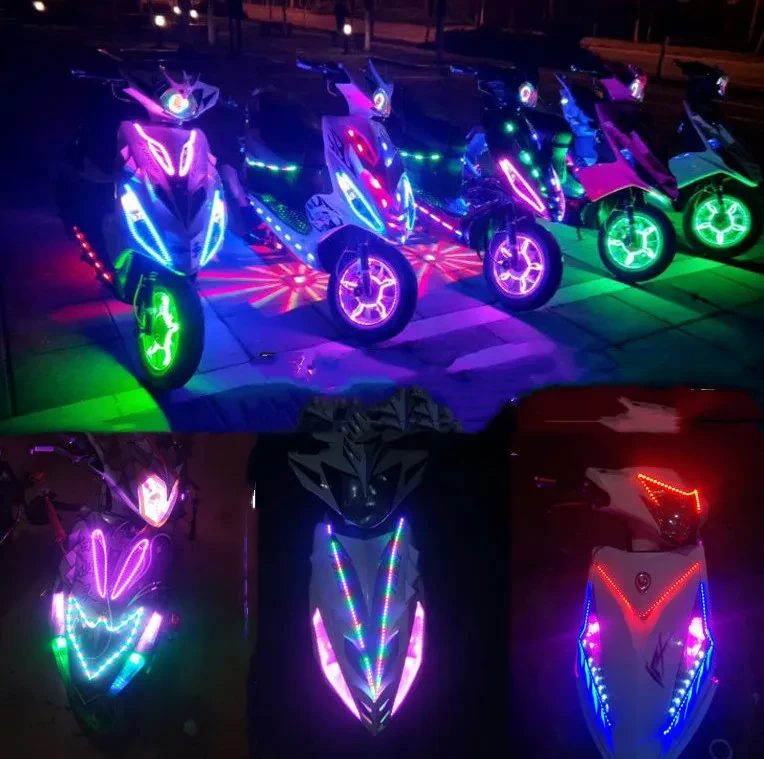 NeonGlow Motorcycle LED Strip – 135cm Multicolor Refitting Light