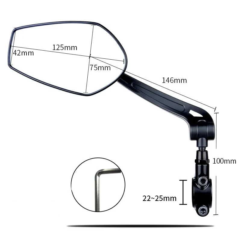 High-Definition Bike Mirror | 360° Adjustable Wide View Glass