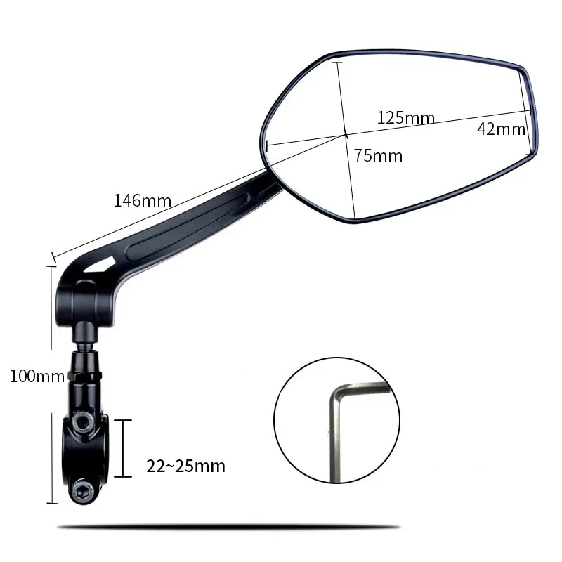 High-Definition Bike Mirror | 360° Adjustable Wide View Glass