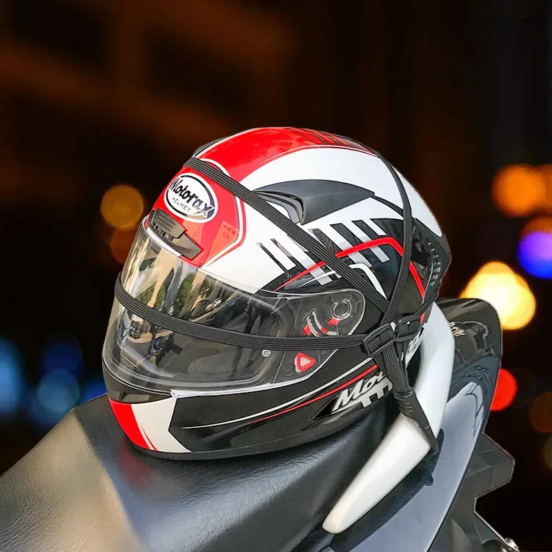 Retractable Motorcycle Helmet Strap – Elastic Luggage Rope with Hooks
