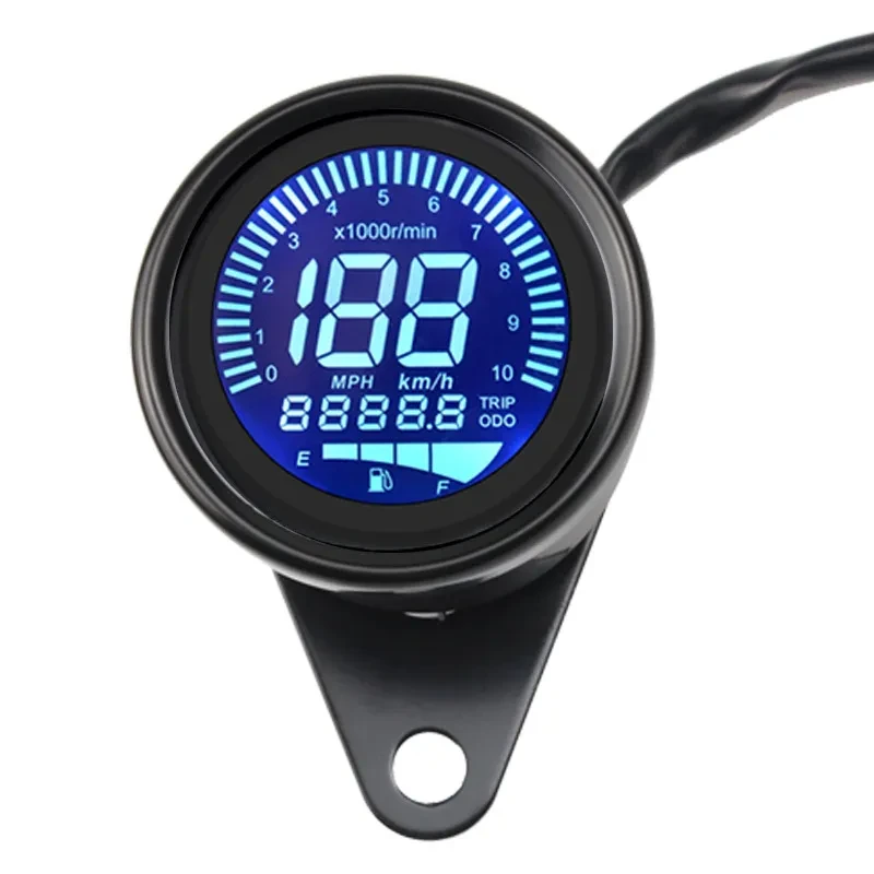 Upgraded LCD Motorcycle Tachometer Speedometer Gauge