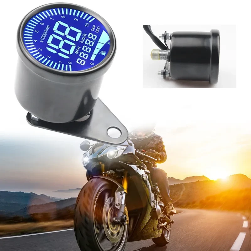 Upgraded LCD Motorcycle Tachometer Speedometer Gauge