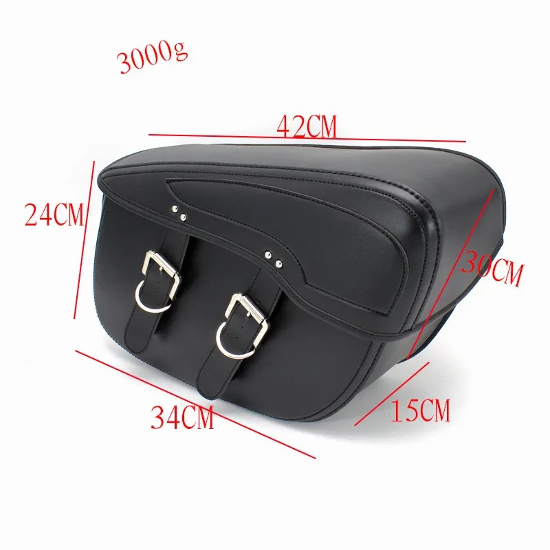 Vintage PU Leather Motorcycle Saddle Bag Side Storage Box