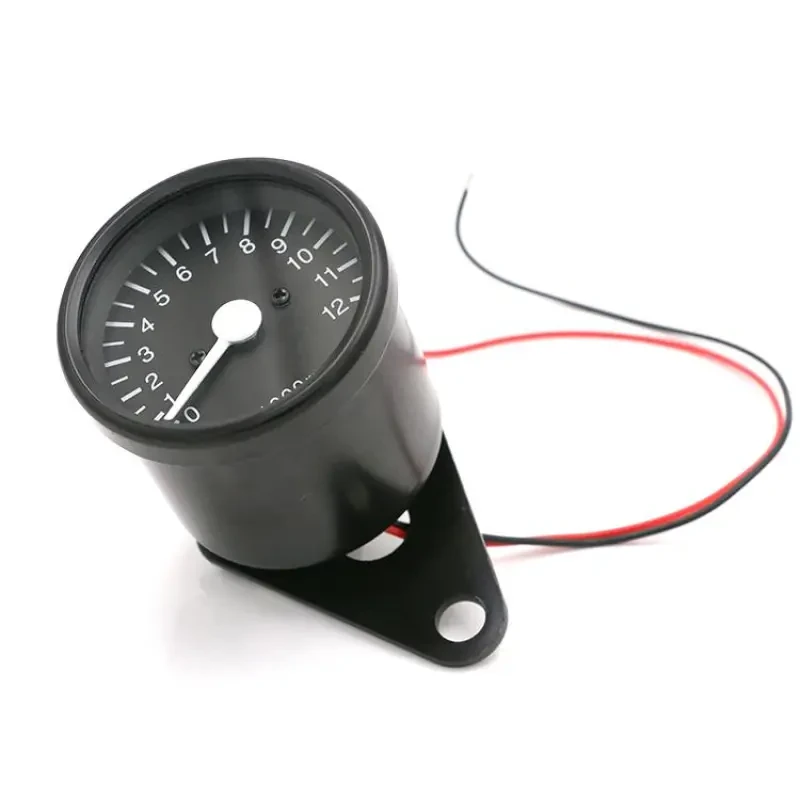 Universal Motorcycle Tachometer Gauge β Chrome Iron Black