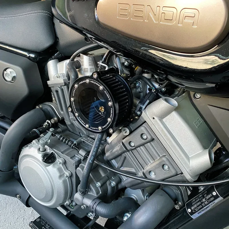 Retro Motorcycle Air Filter – Transparent Glass Design
