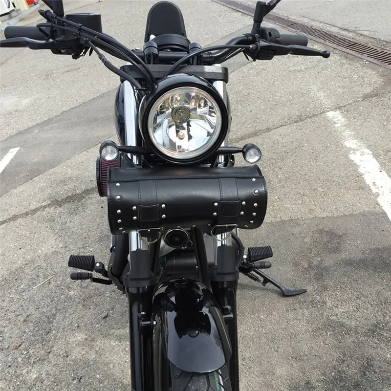 RoadKing Classic PU Leather Motorcycle Side Saddle Pouch