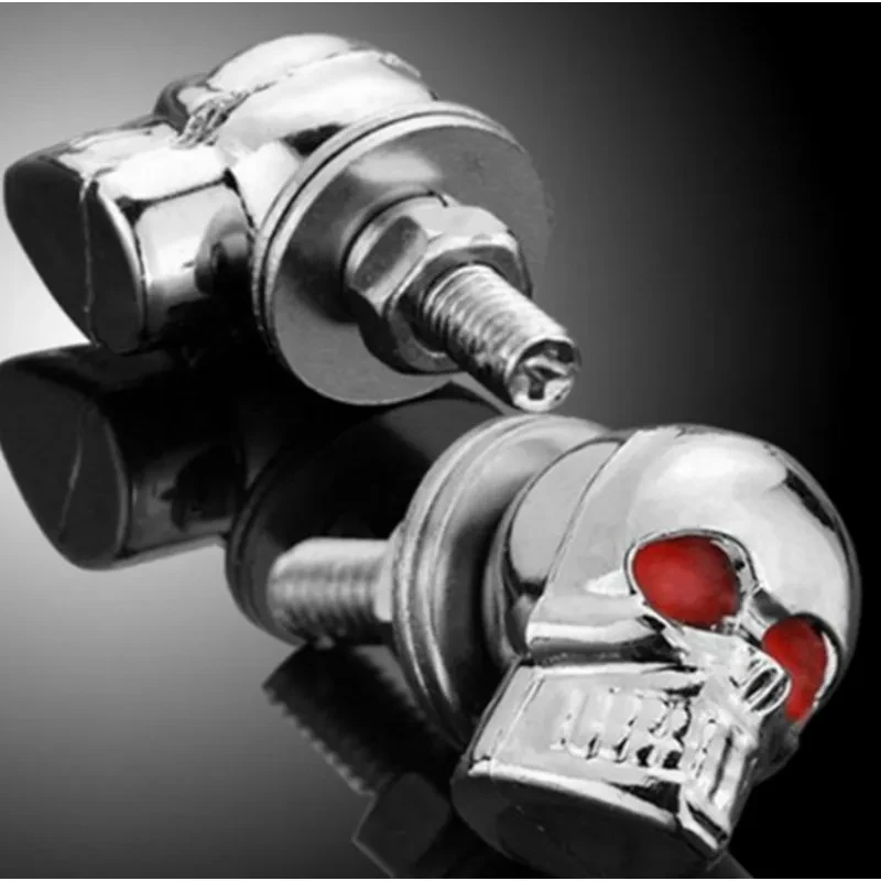Retro Skull Decorative License Plate Screws for Motorcycles & Bikes