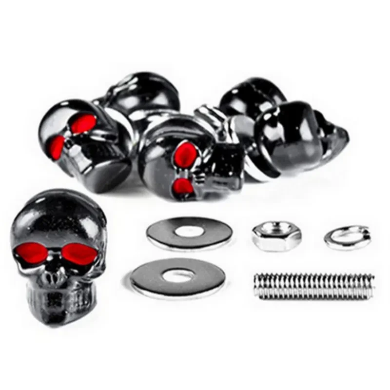 Retro Skull Decorative License Plate Screws for Motorcycles & Bikes