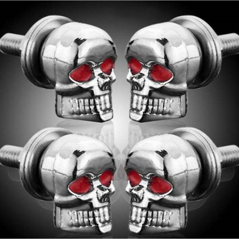 Retro Skull Decorative License Plate Screws for Motorcycles & Bikes