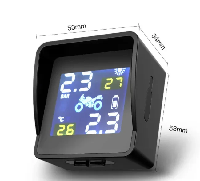 Digital Solar Motorcycle Tire Pressure Gauge β TPMS Monitoring System