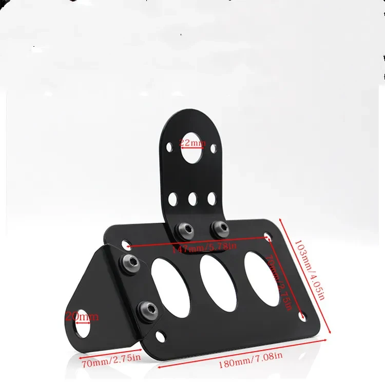 Retro Alloy Side Tail Lamp β Custom License Bracket for Motorcycles