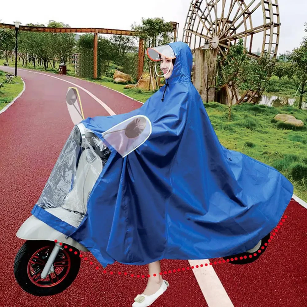 TwinRide Waterproof Poncho β Dual Seat E-Bike & Motorcycle Rain Cover