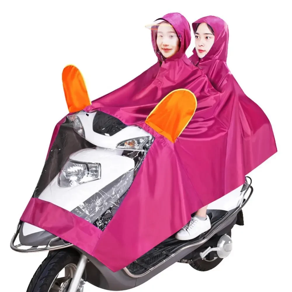 TwinRide Waterproof Poncho β Dual Seat E-Bike & Motorcycle Rain Cover