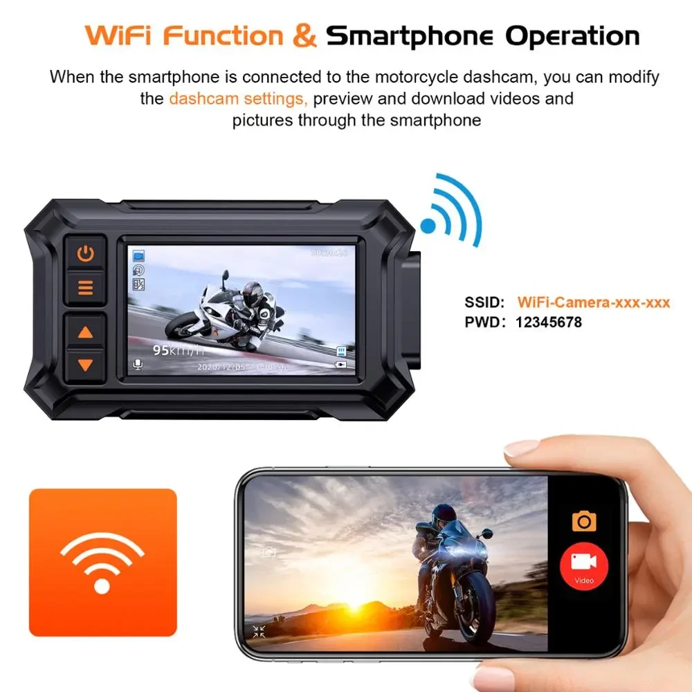 RideCam Pro β Dual Lens 1080P Waterproof Motorcycle GPS DVR