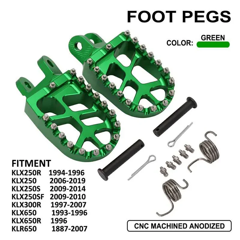 ProRider CNC Foot Pegs – Off-Road Aluminum Pedals for Honda & Kawasaki