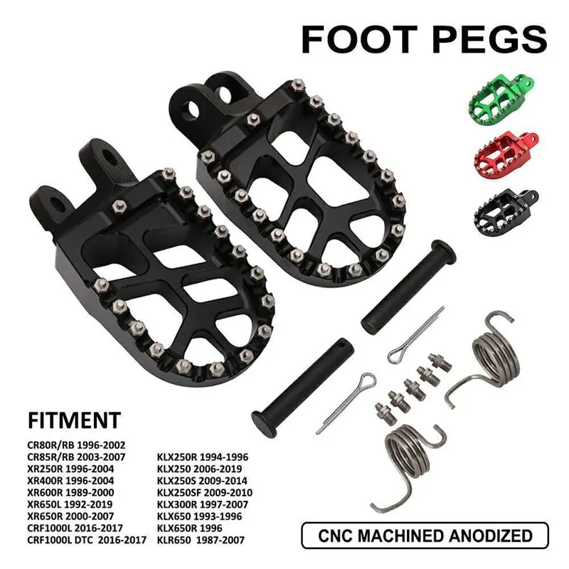 ProRider CNC Foot Pegs – Off-Road Aluminum Pedals for Honda & Kawasaki