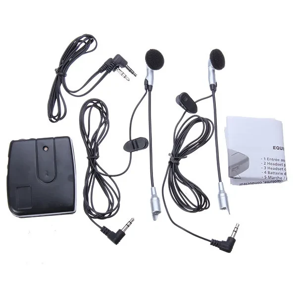 Motorbike Wired Dual Intercom Headset with Audio Sharing Cable