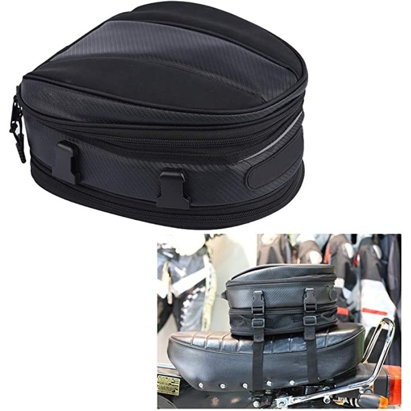 RideCarry Pro – PU Leather Motorcycle Rear Seat Tail Bag