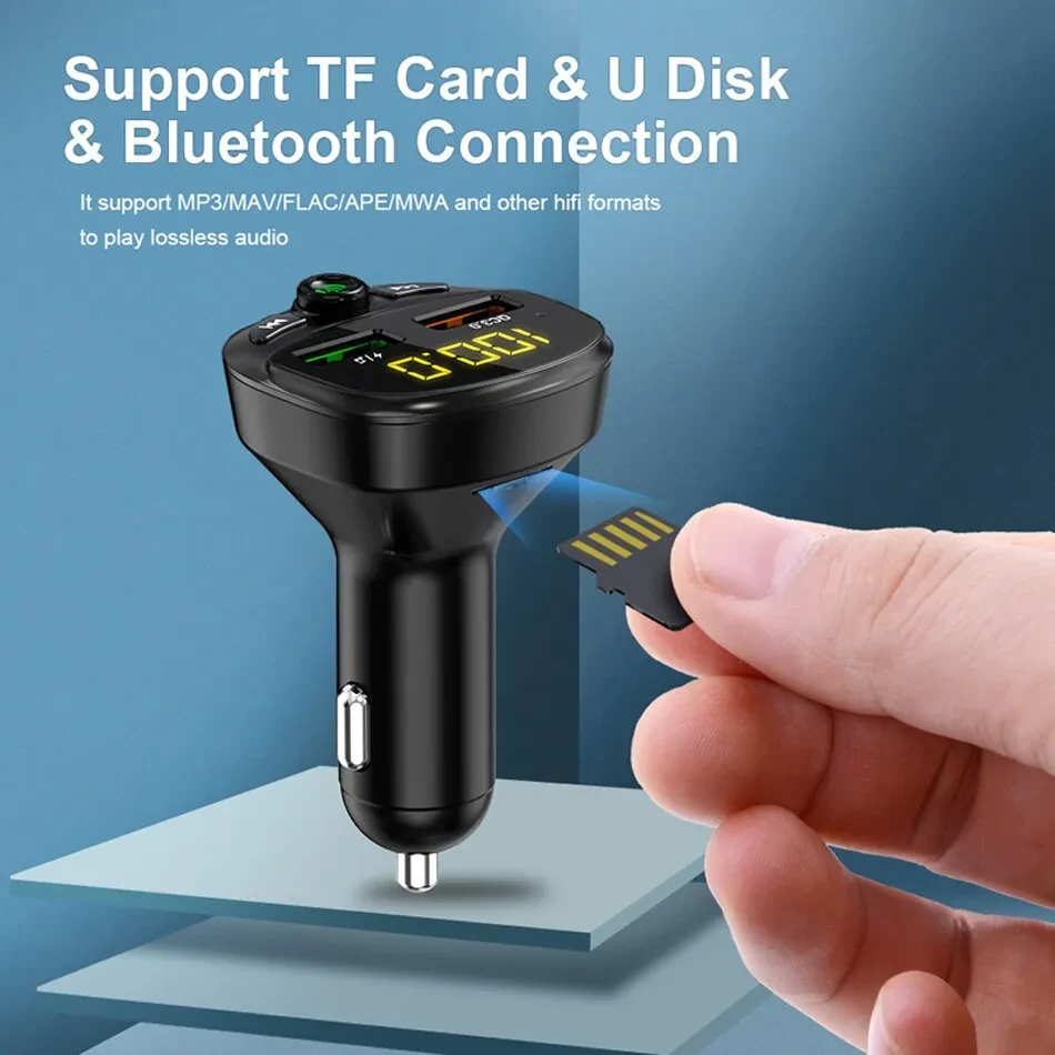 AudioLink Pro – Bluetooth 5.0 Car Receiver with FM & QC3.0