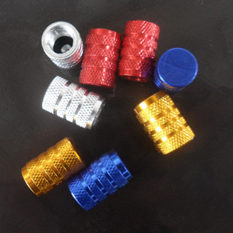 AeroCap Bike Valve Covers | Knurled Aluminum Air Nozzle Caps