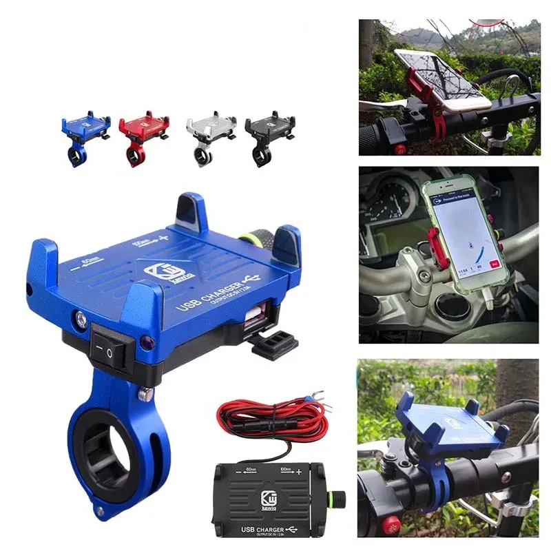 MotoCharge Pro Mount | CNC Alloy Phone Holder with USB Port