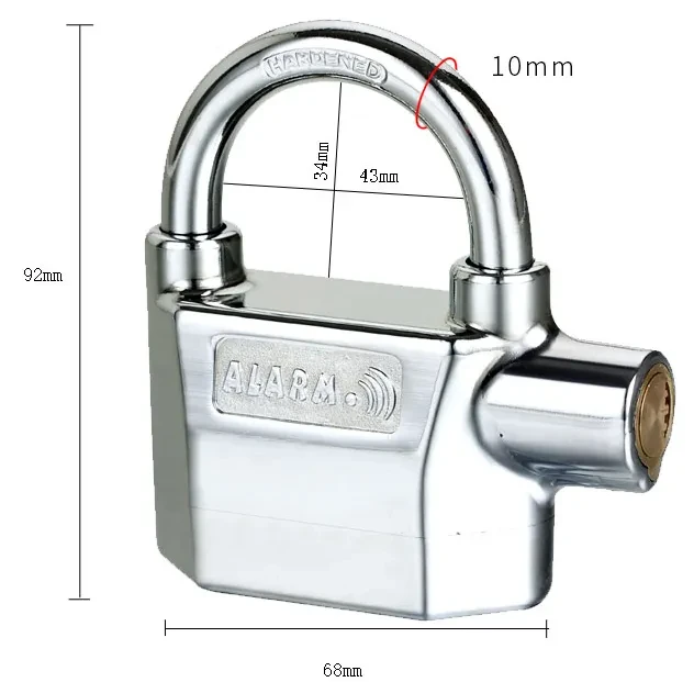 SafeLock 110dB Alarm Padlock | Waterproof Security Lock for Bikes