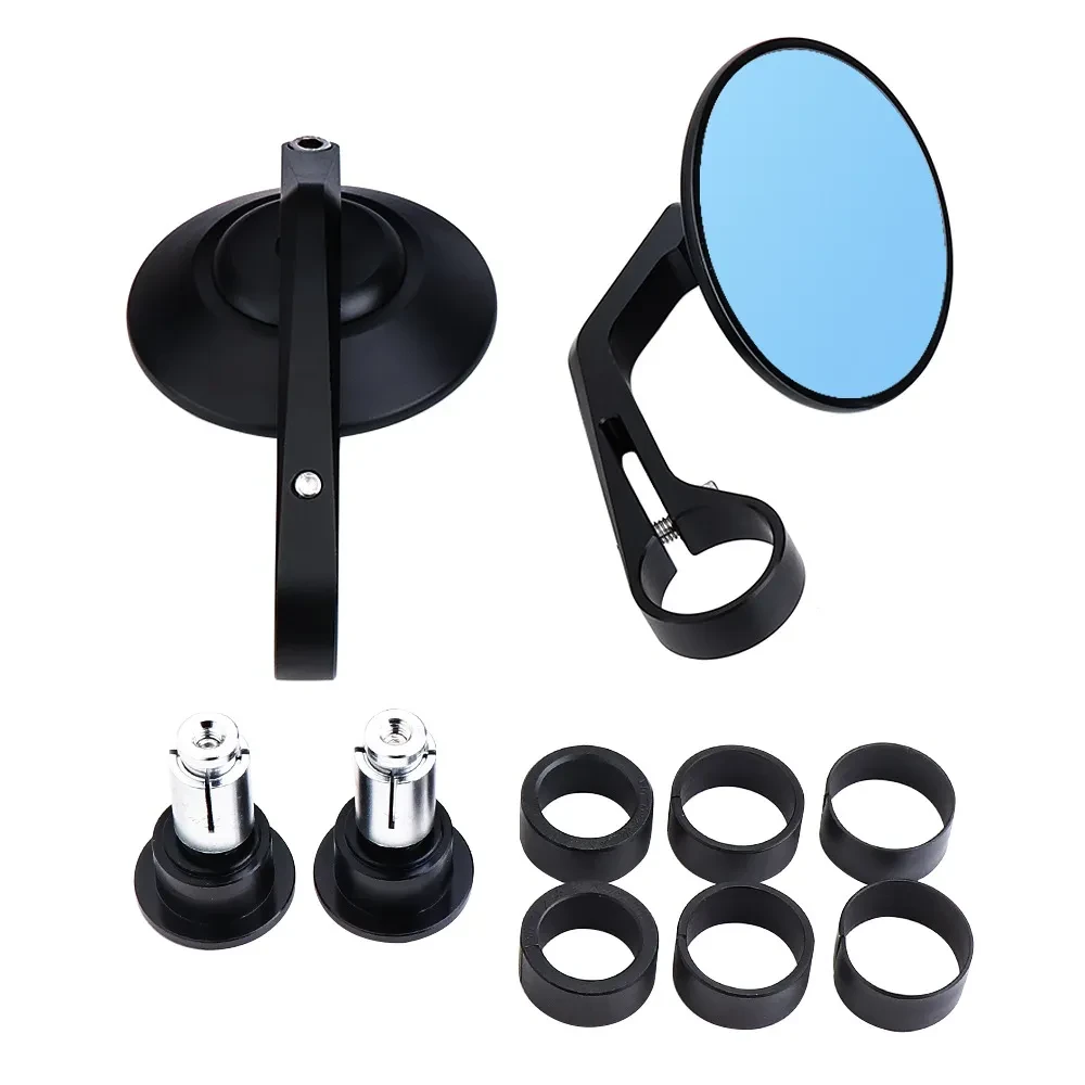 Racing CNC Alloy Handle Mirrors – Blue Glass Sport Bike Upgrade