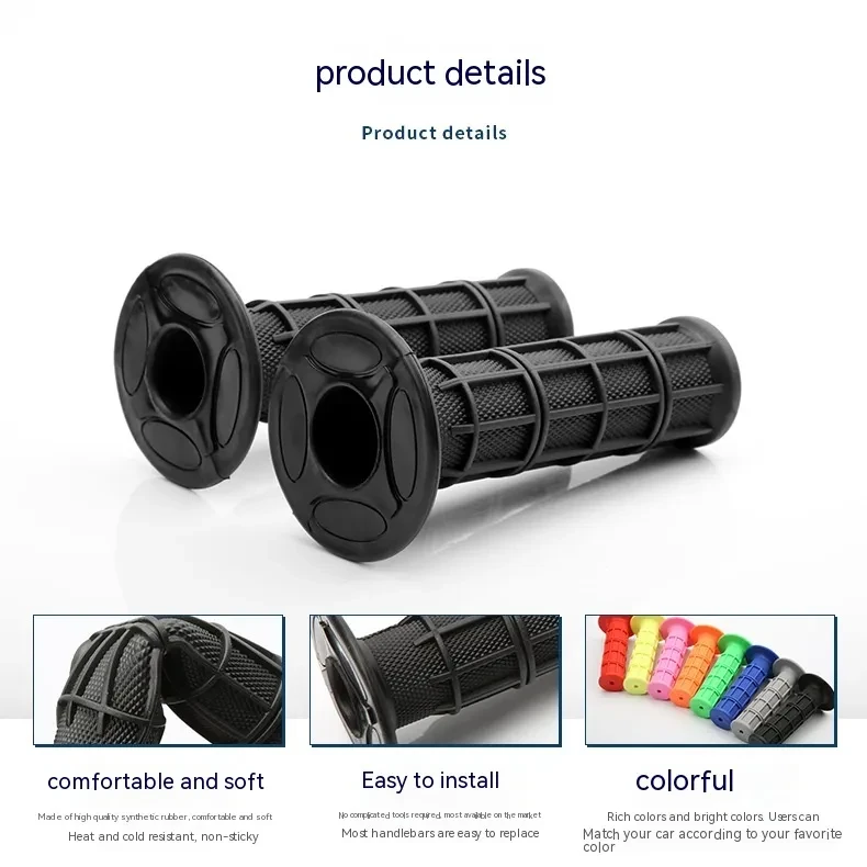22mm Motorcycle Handle Grips – Rubber Handlebar Covers for Bikes