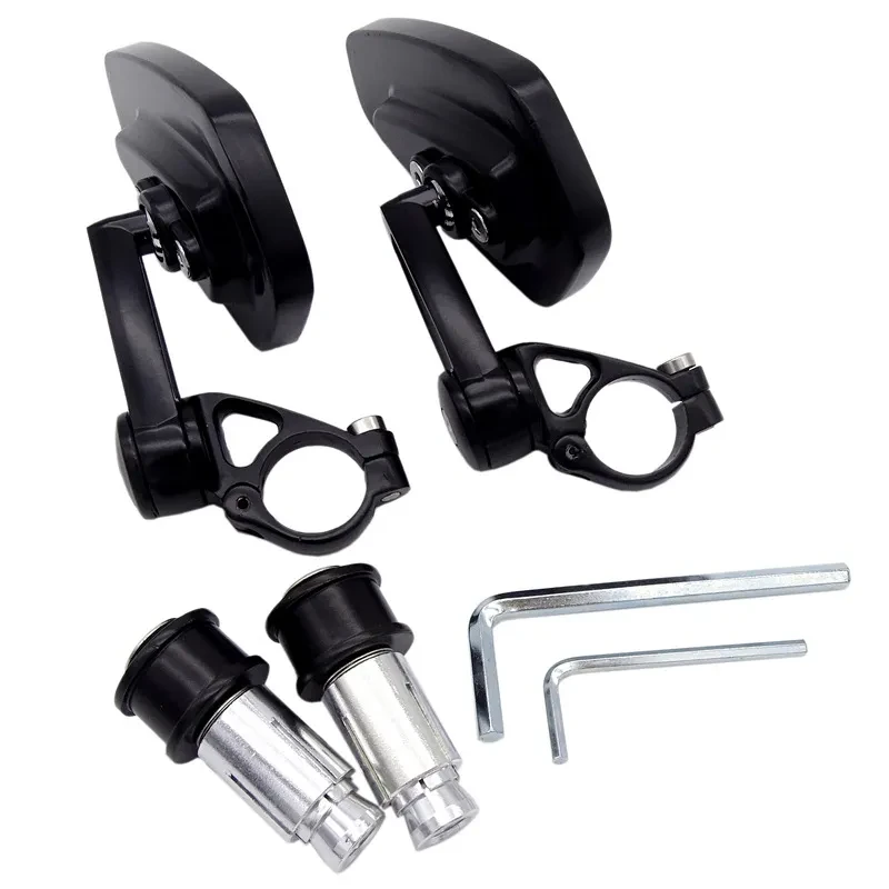 VoroMax CNC Handlebar Rearview Mirrors with White Glass