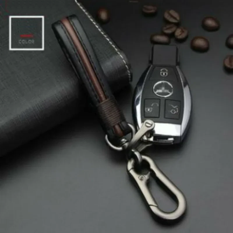 Luxury Woven Leather Couple Keychain Car Key Pendant