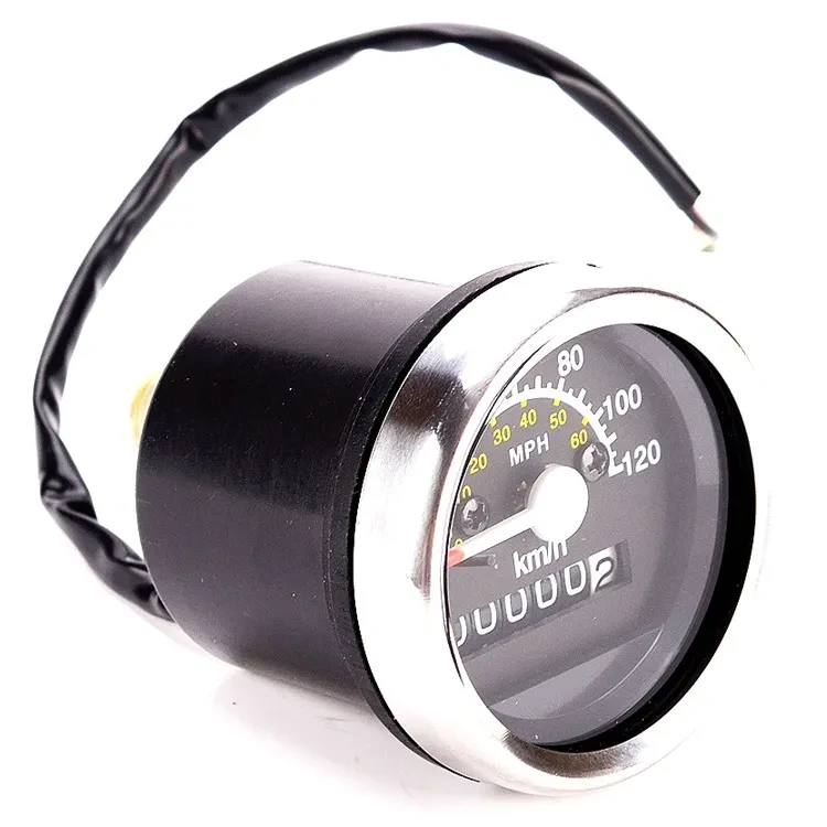 Classic Motorcycle Dual Scale Speedometer 12V KMH MPH Gauge