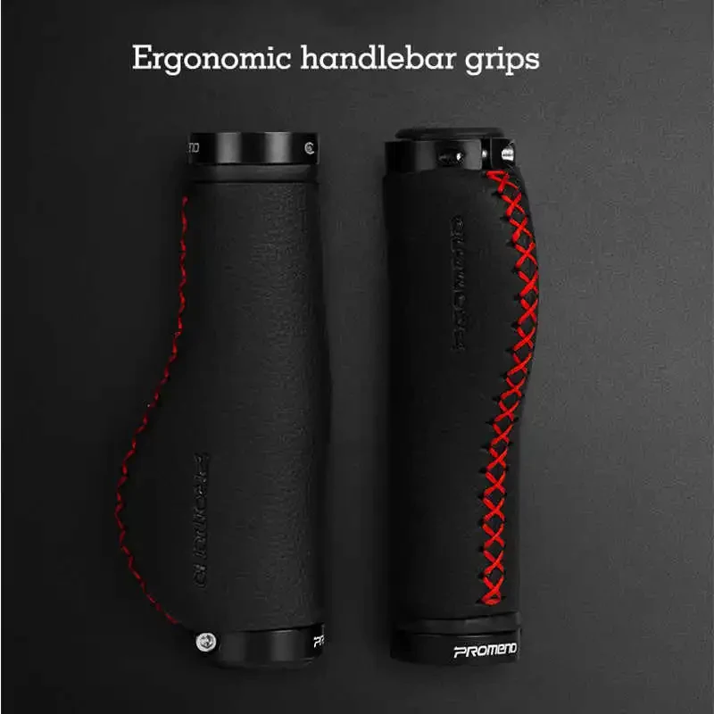Ergonomic Motorcycle Handle Grips with Comfort Leather Cover