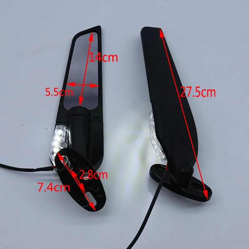 LUMOX LED Rearview Mirrors with Spoiler | Aluminum Alloy 6mm