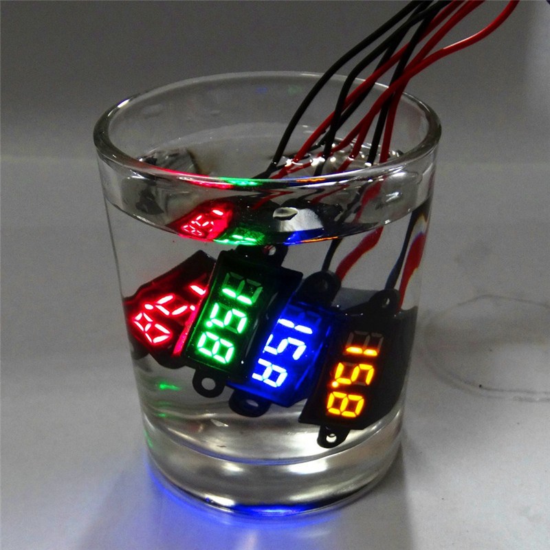 Waterproof Digital Voltmeter Gauge – Motorcycle Voltage Display Meter
