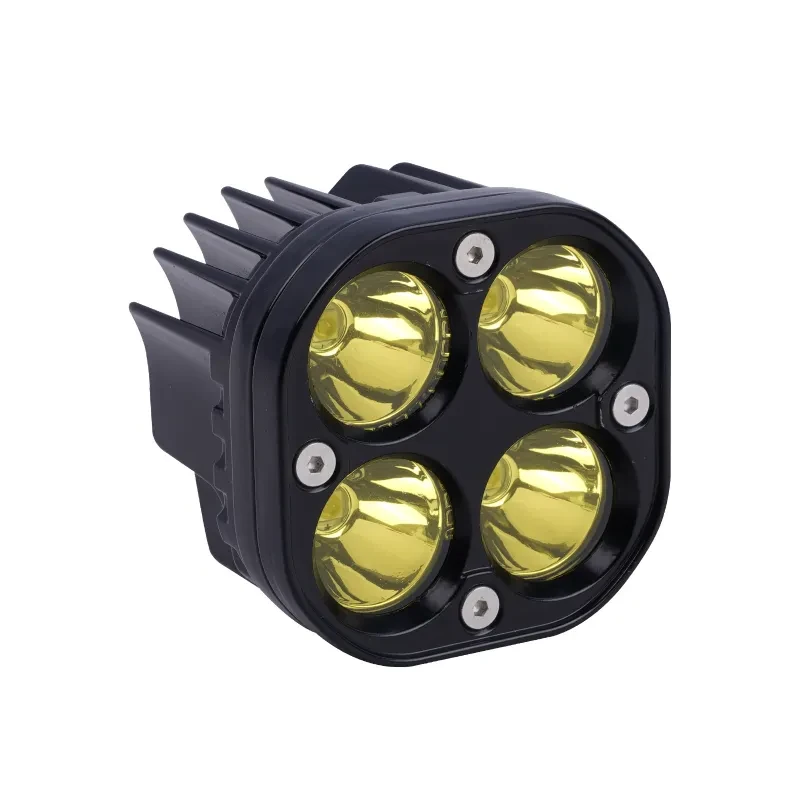 HyperRay Four-Lens LED Headlight – Universal 12–30V Vehicle Lamp