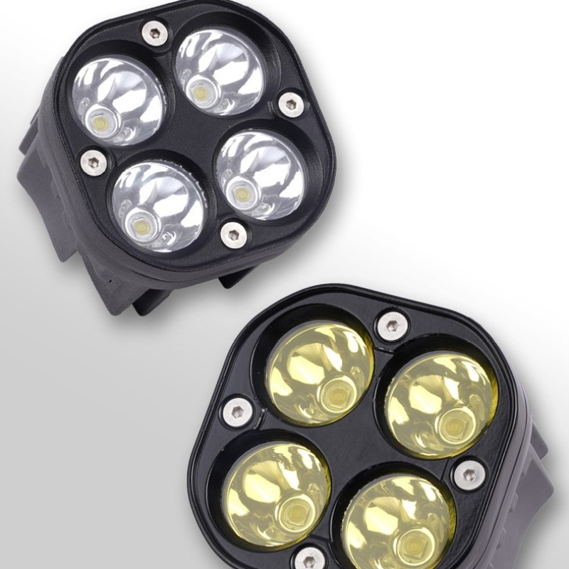 HyperRay Four-Lens LED Headlight – Universal 12–30V Vehicle Lamp