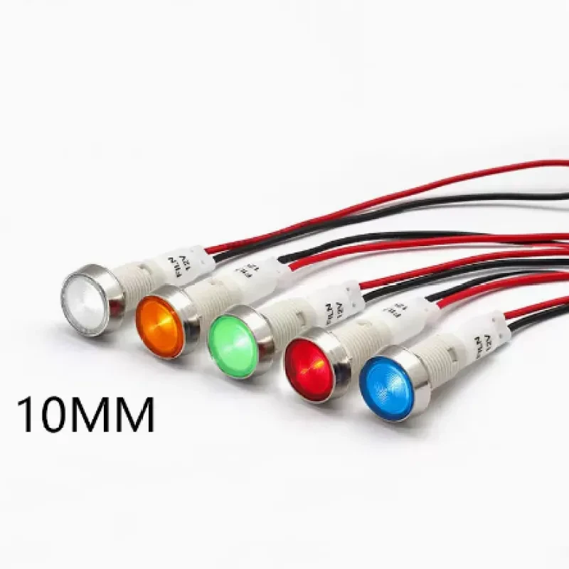 10mm LED Indicator Light – Waterproof Stainless Steel Signal Lamp