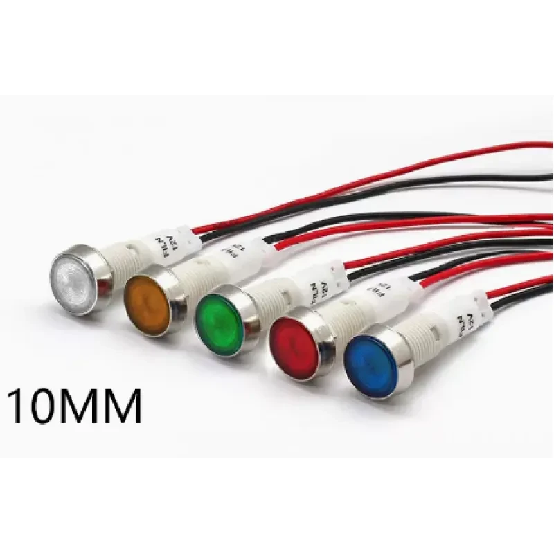 10mm LED Indicator Light – Waterproof Stainless Steel Signal Lamp