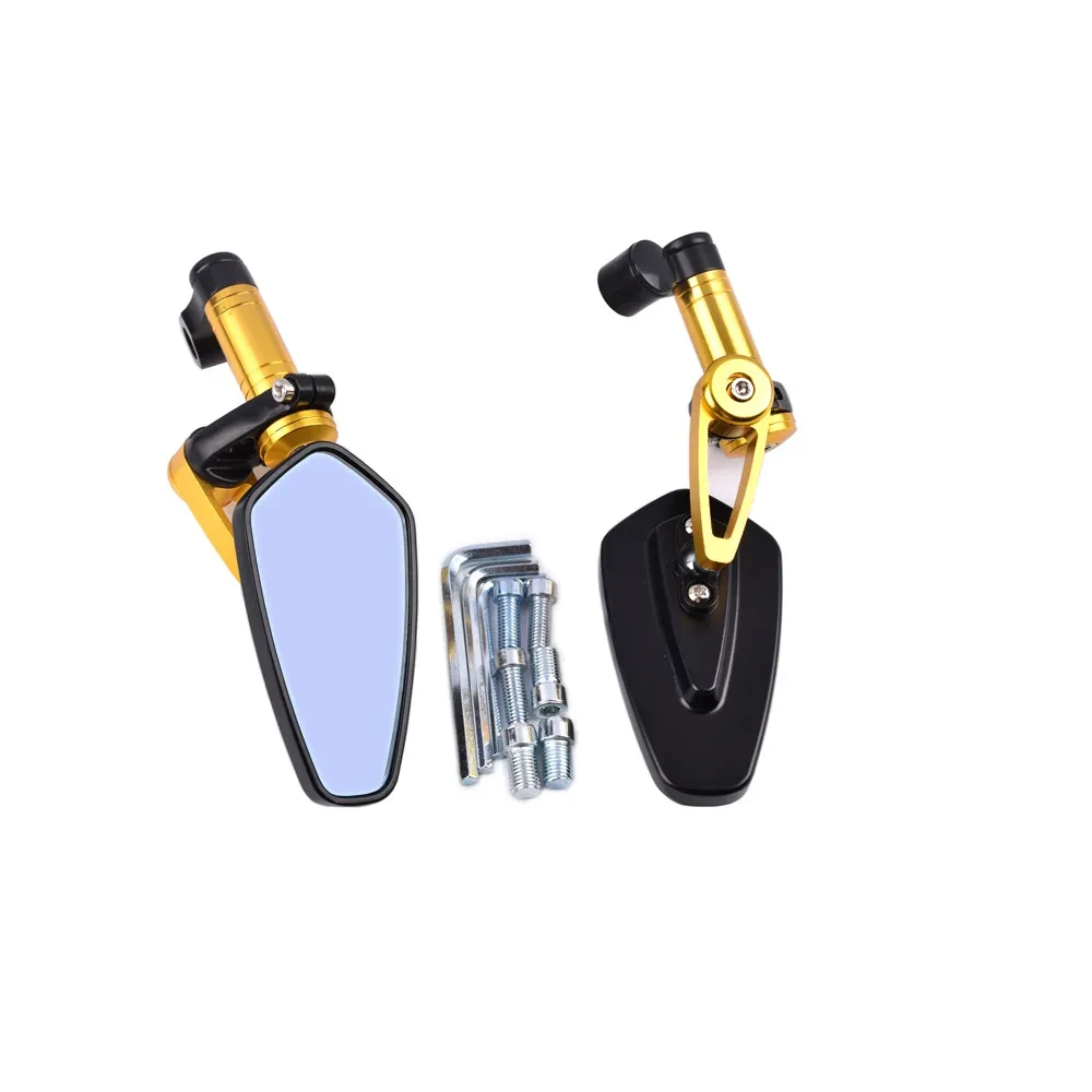 Modified Motorcycle Mirrors – Long Blue Lens Aluminum Mount