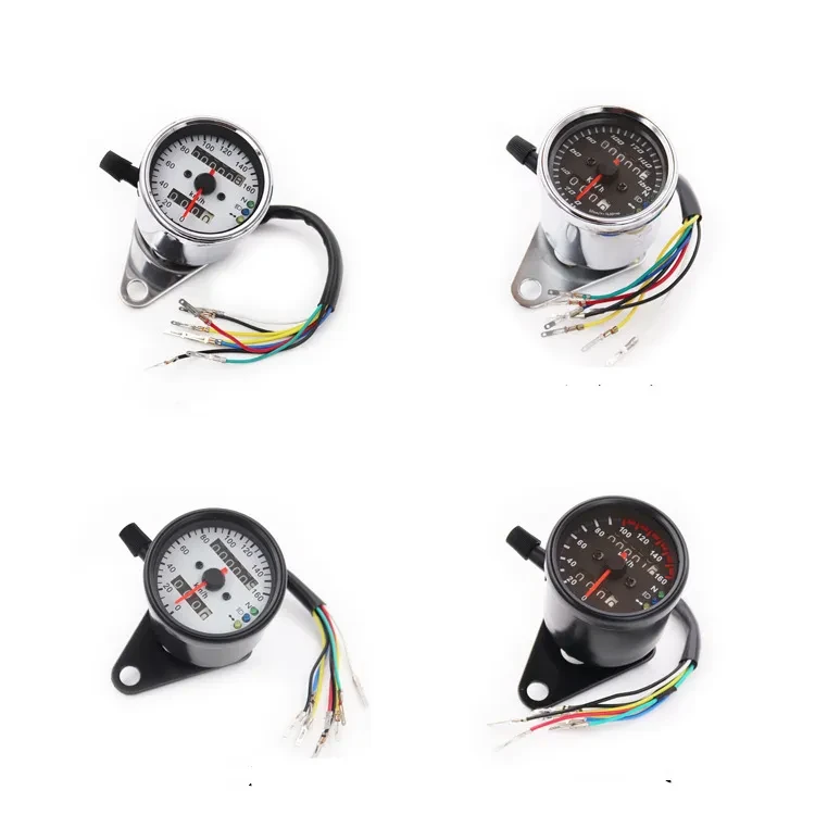 Motorcycle Dual Odometer Gauge β LED Indicator Speedometer 12V