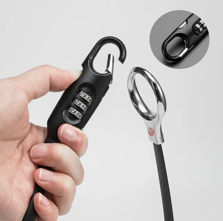 Cateye Helmet Cable Lock – Password Steel Wire Lock for Bike & Scooter